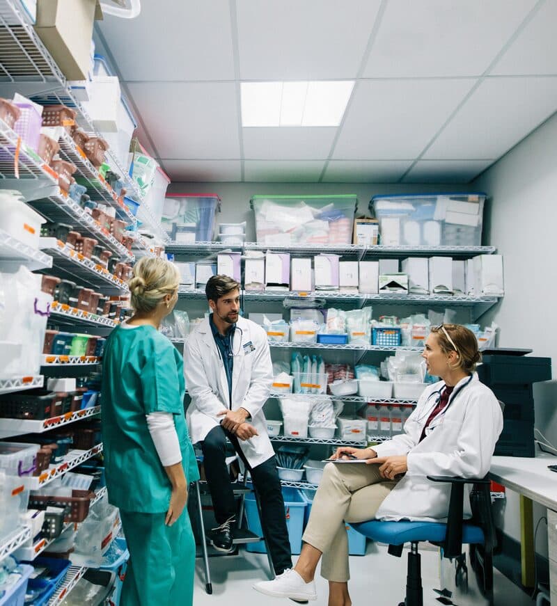 EverSpring pharmacy team consulting in the pharmacy